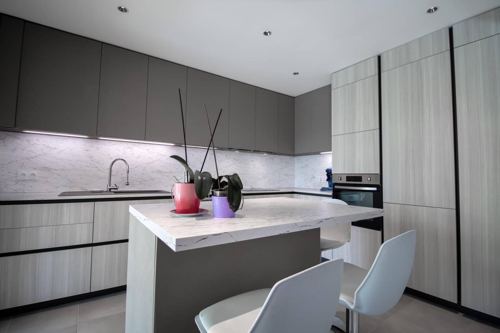 Cuisine moderne bois clair lunel